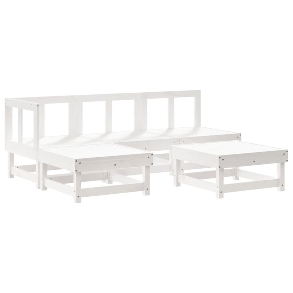 Set Mobilier Relaxare De Grădină 5 Piese Lemn Masiv De Pin