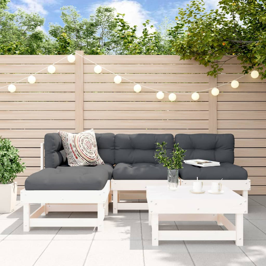 Set Mobilier Relaxare De Grădină 5 Piese Lemn Masiv De Pin