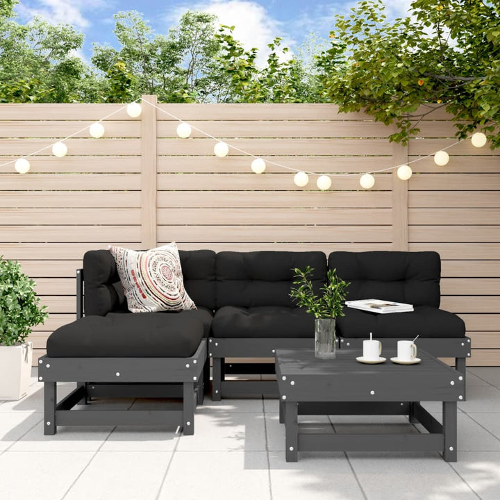 Set Mobilier Relaxare De Grădină 5 Piese Lemn Masiv De Pin