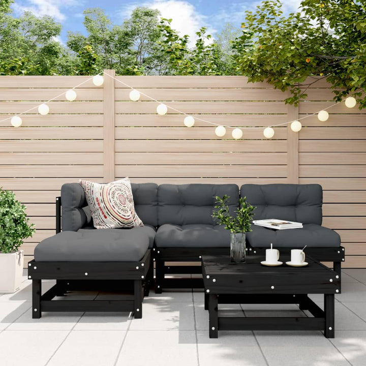 Set Mobilier Relaxare De Grădină 5 Piese Lemn Masiv De Pin