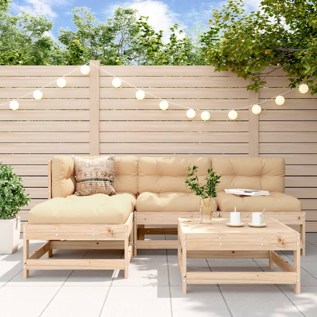 Set Mobilier Relaxare Pentru Grădină 5 Piese Lemn De Pin Tratat