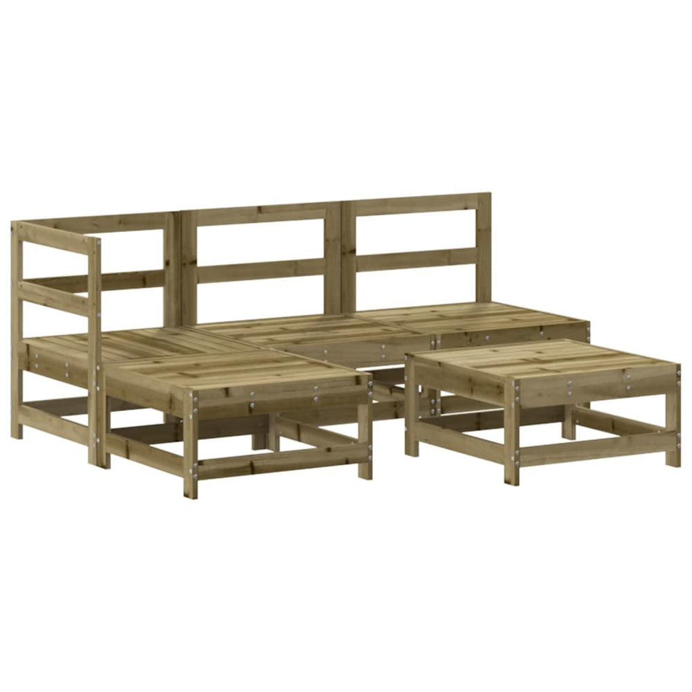 Set Mobilier Relaxare Pentru Grădină 5 Piese Lemn De Pin Tratat
