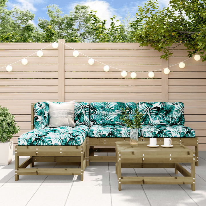 Set Mobilier Relaxare Pentru Grădină 5 Piese Lemn De Pin Tratat