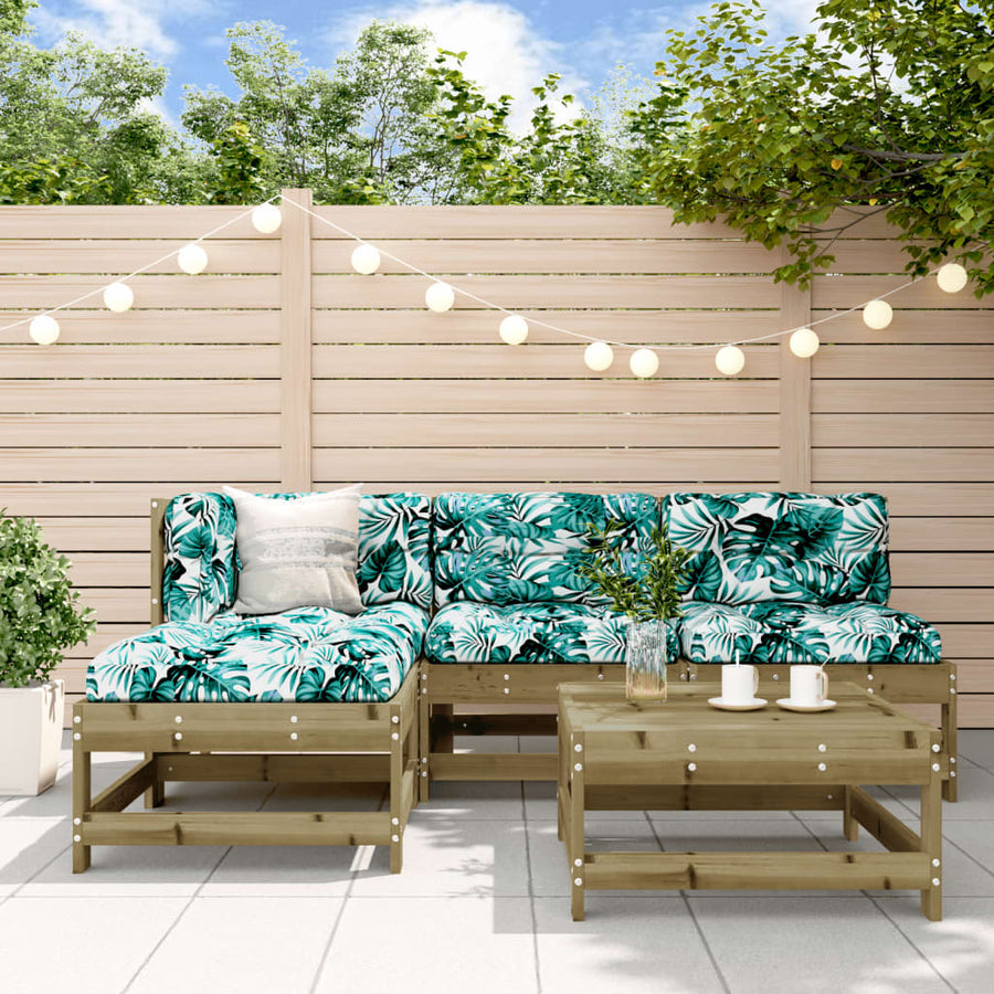Set Mobilier Relaxare Pentru Grădină 5 Piese Lemn De Pin Tratat