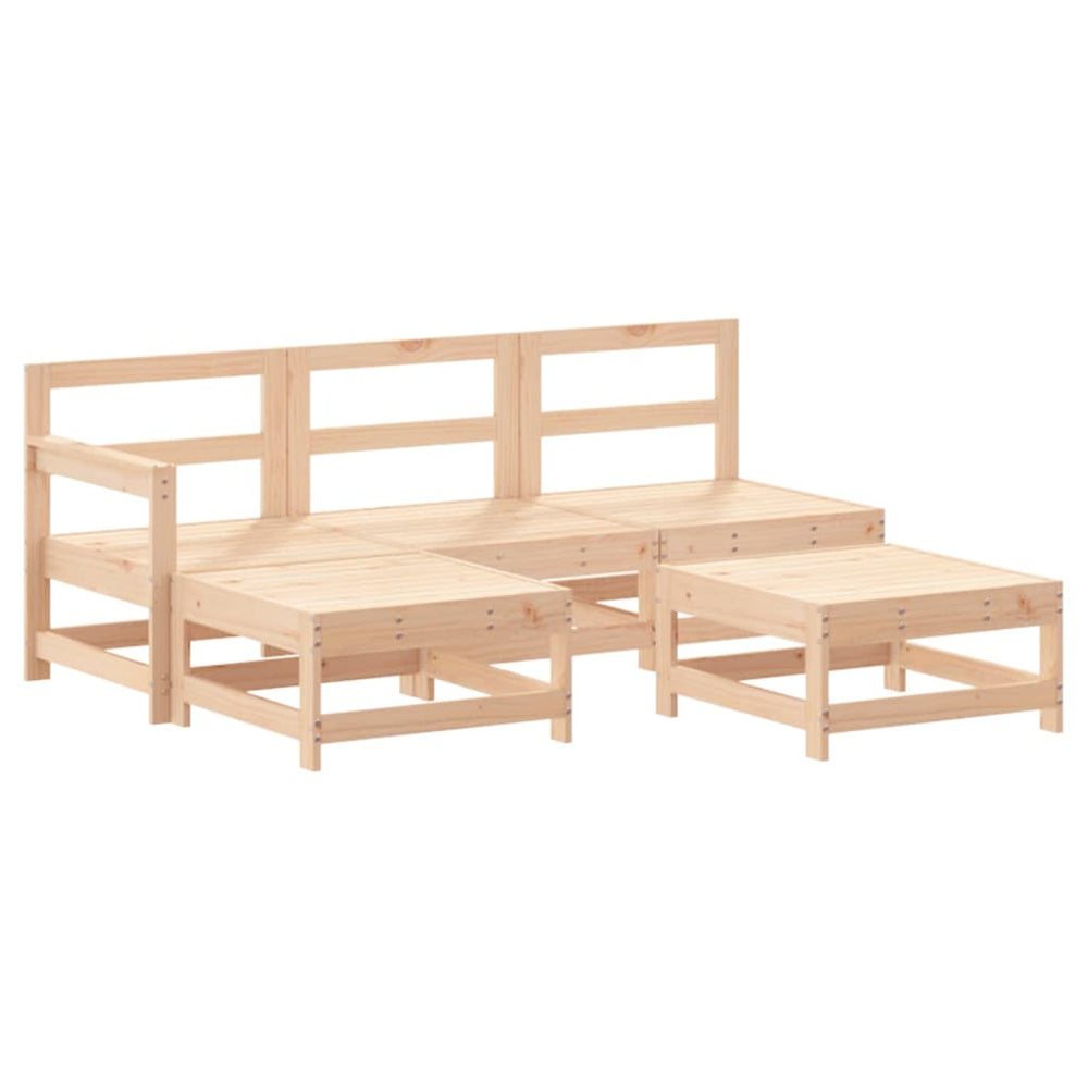 Set Mobilier Relaxare De Grădină 5 Piese Lemn Masiv De Pin