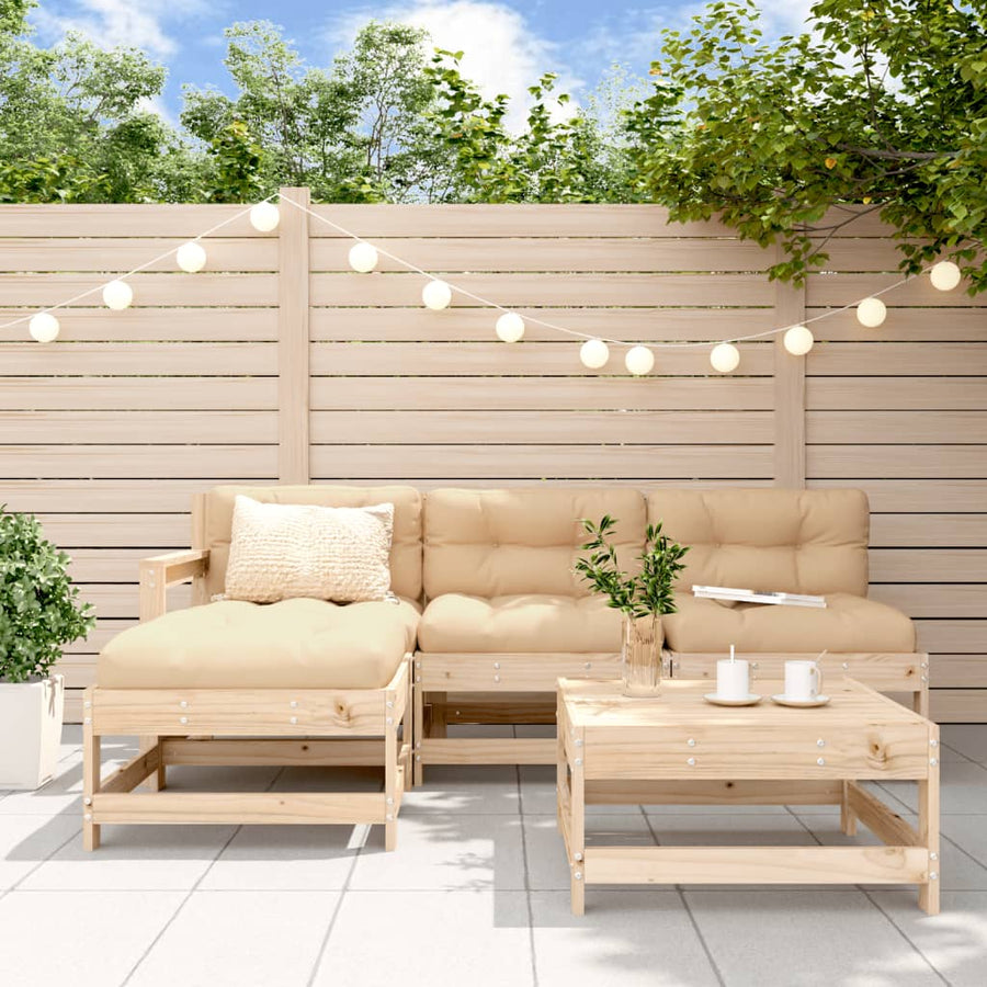Set Mobilier Relaxare De Grădină 5 Piese Lemn Masiv De Pin