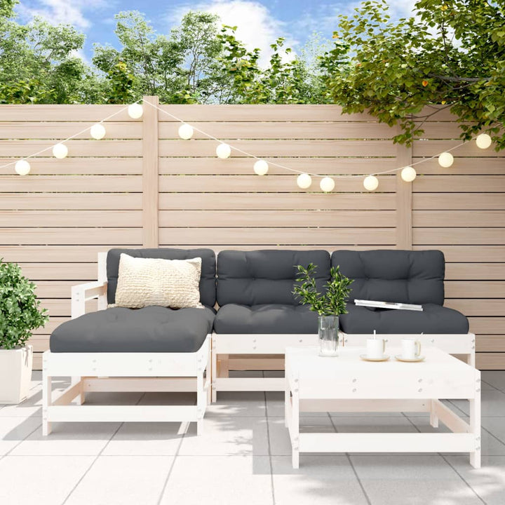 Set Mobilier Relaxare De Grădină 5 Piese Lemn Masiv De Pin