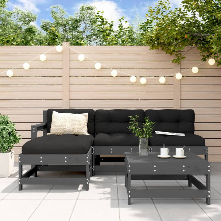 Set Mobilier Relaxare De Grădină 5 Piese Lemn Masiv De Pin