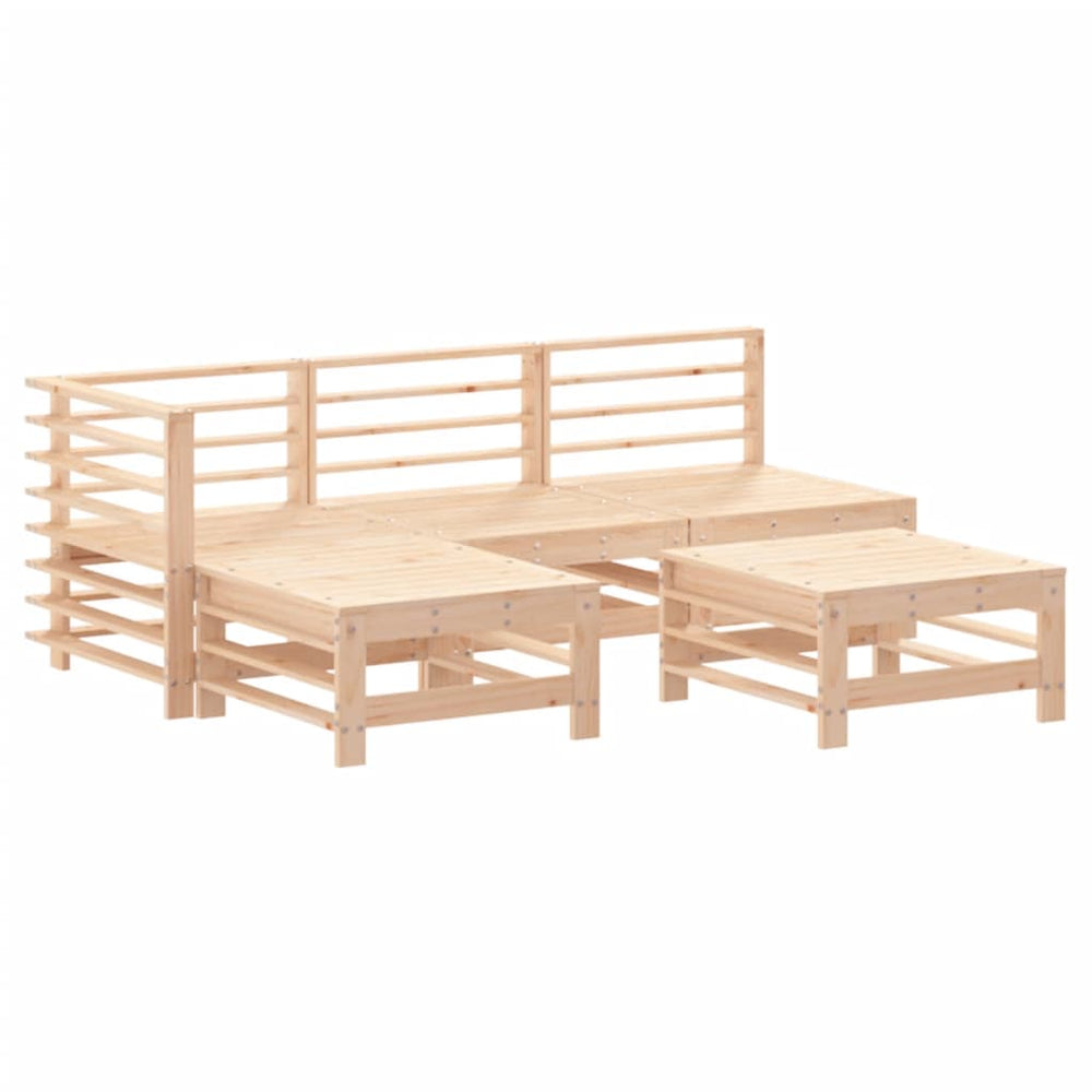 Set Mobilier Relaxare De Grădină 5 Piese Lemn Masiv De Pin