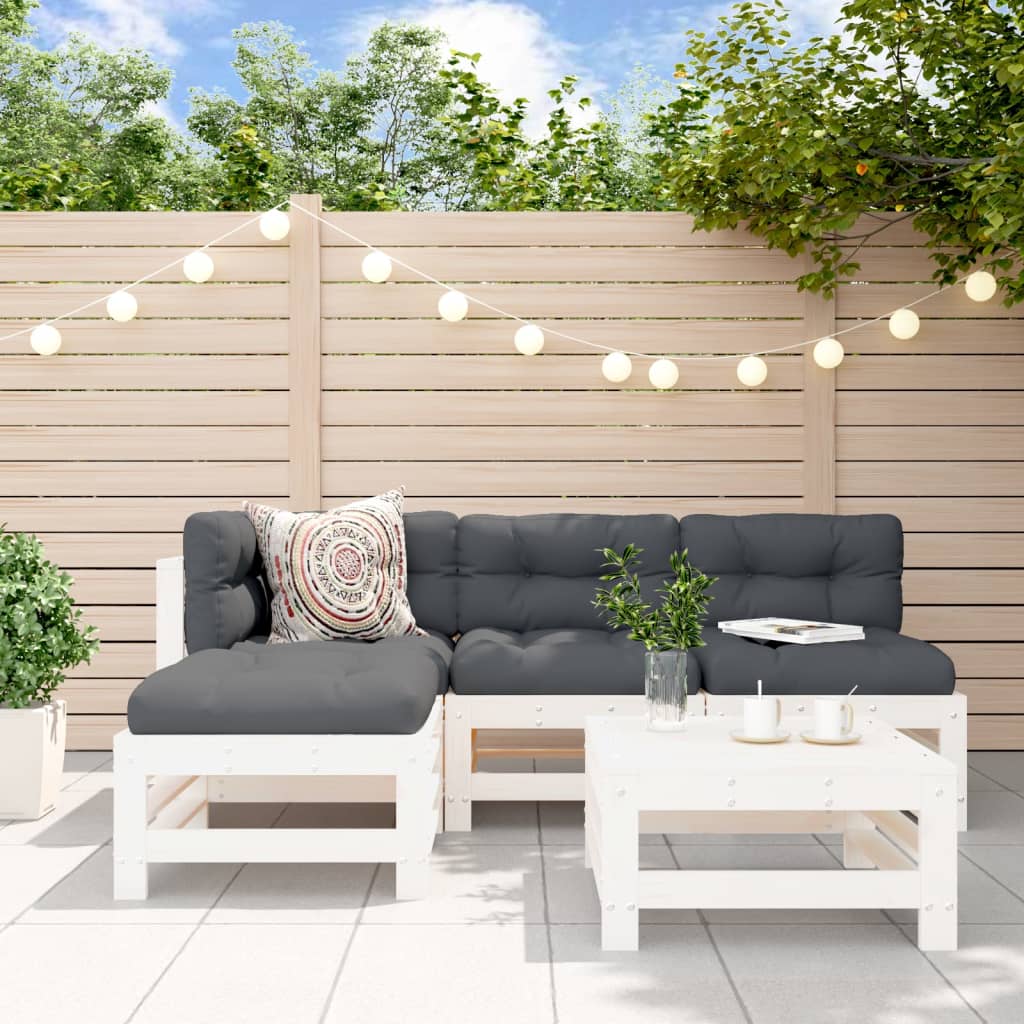 Set Mobilier Relaxare De Grădină 5 Piese Lemn Masiv De Pin