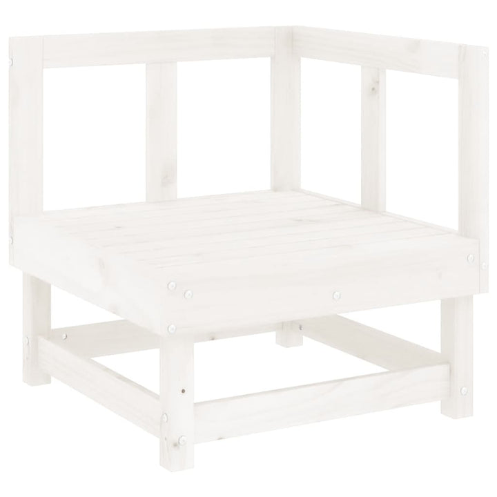 Set Mobilier Relexare Grădină, 10 Piese, Alb, Lemn Masiv De Pin