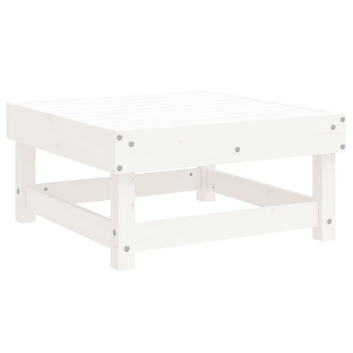 Set Mobilier Relexare Grădină, 10 Piese, Alb, Lemn Masiv De Pin