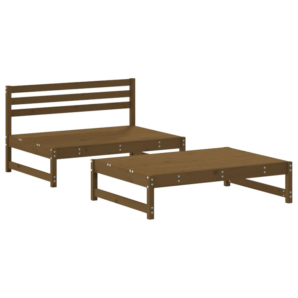 Set Mobilier Grădină, 2 Piese, Maro Miere, Lemn Masiv De Pin
