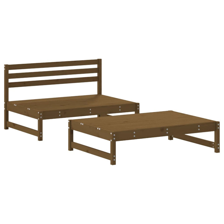Set Mobilier Grădină, 2 Piese, Maro Miere, Lemn Masiv De Pin
