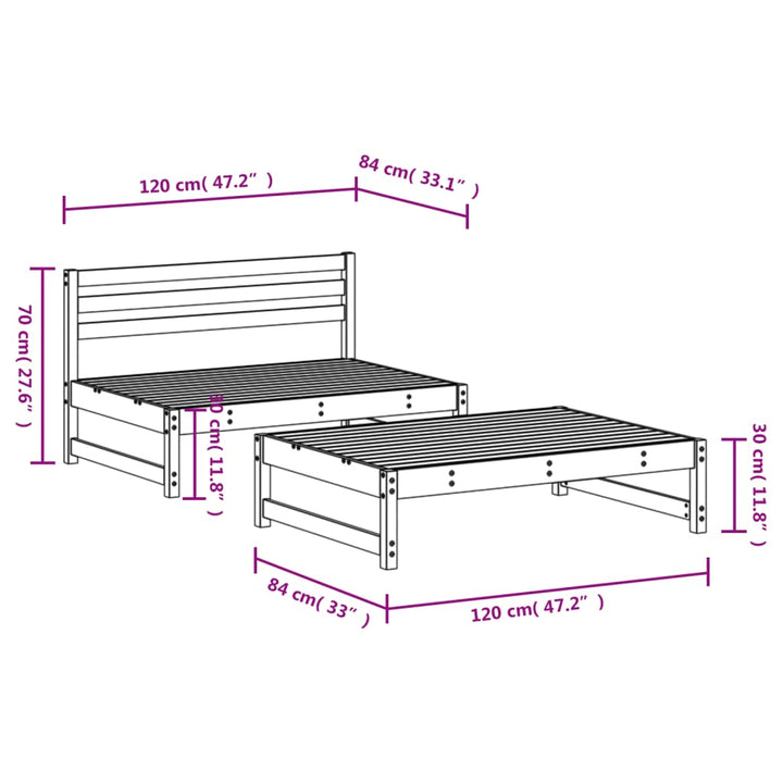 Set Mobilier Grădină, 2 Piese, Maro Miere, Lemn Masiv De Pin