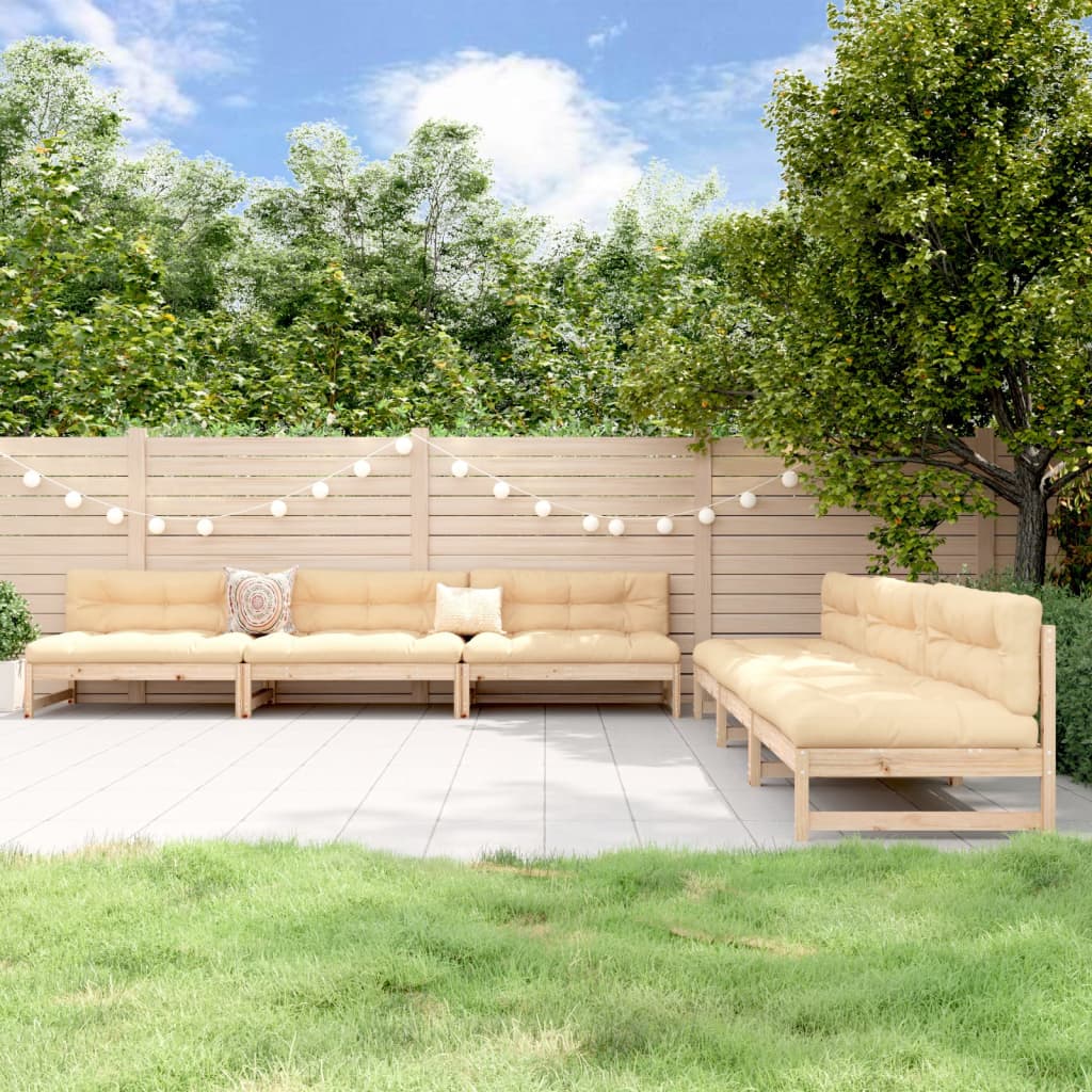 Set Mobilier Relexare Grădină, 6 Piese, , Lemn Masiv Pin