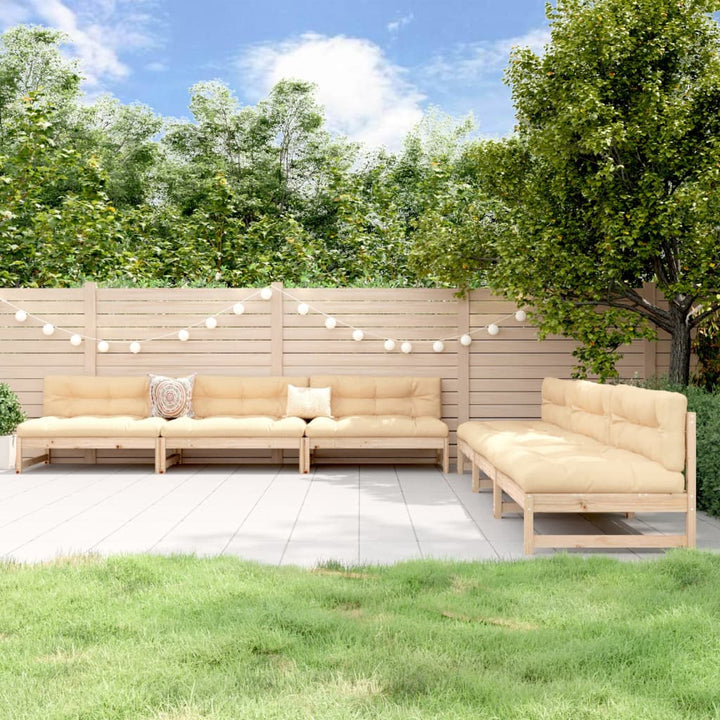 Set Mobilier Relexare Grădină, 6 Piese, , Lemn Masiv Pin