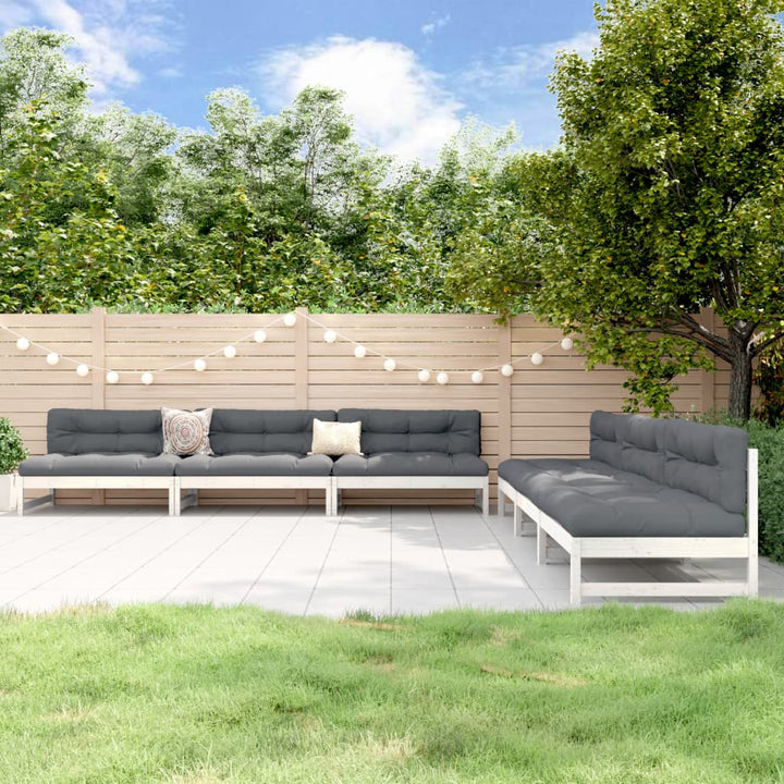 Set Mobilier Relexare Grădină, 6 Piese, , Lemn Masiv Pin