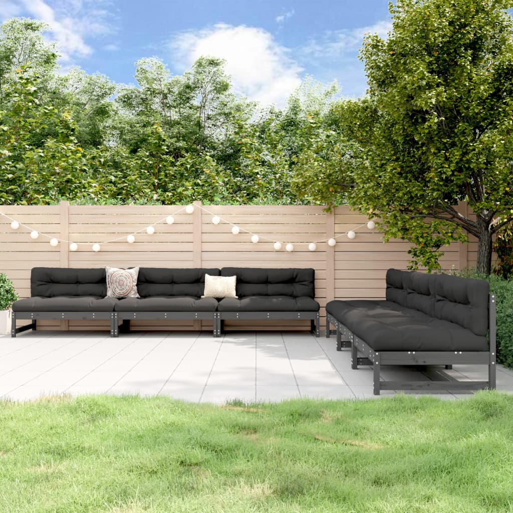 Set Mobilier Relexare Grădină, 6 Piese, , Lemn Masiv Pin
