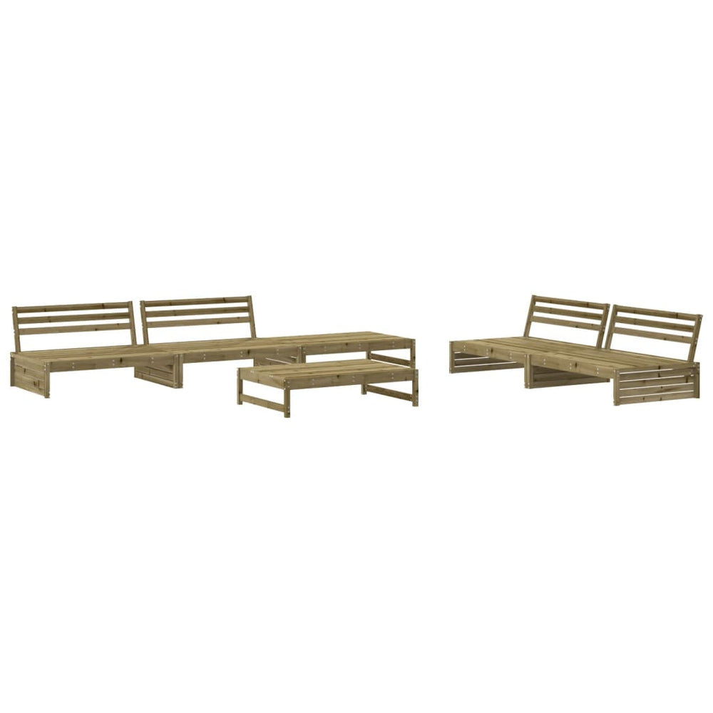 Set Mobilier Relaxare De Grădină, 6 Piese, Lemn De Pin Tratat