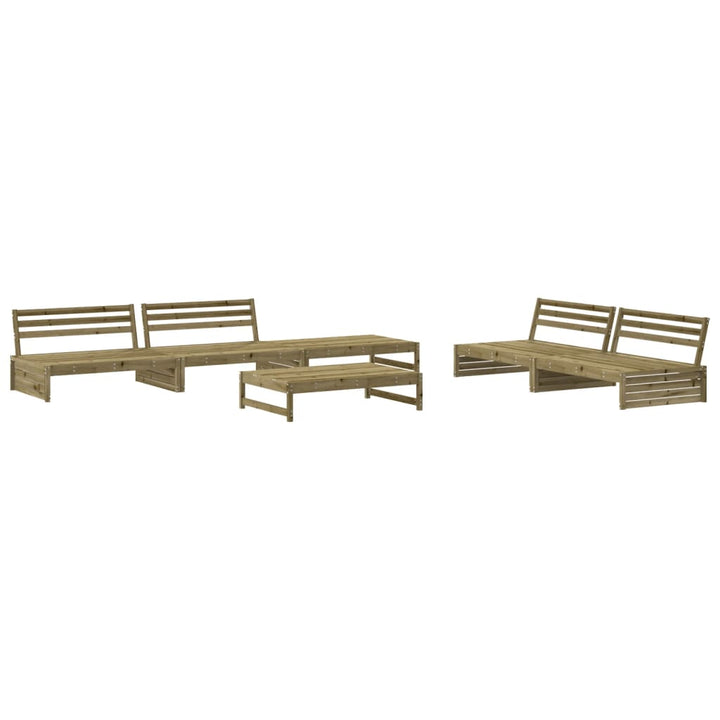 Set Mobilier Relaxare De Grădină, 6 Piese, Lemn De Pin Tratat