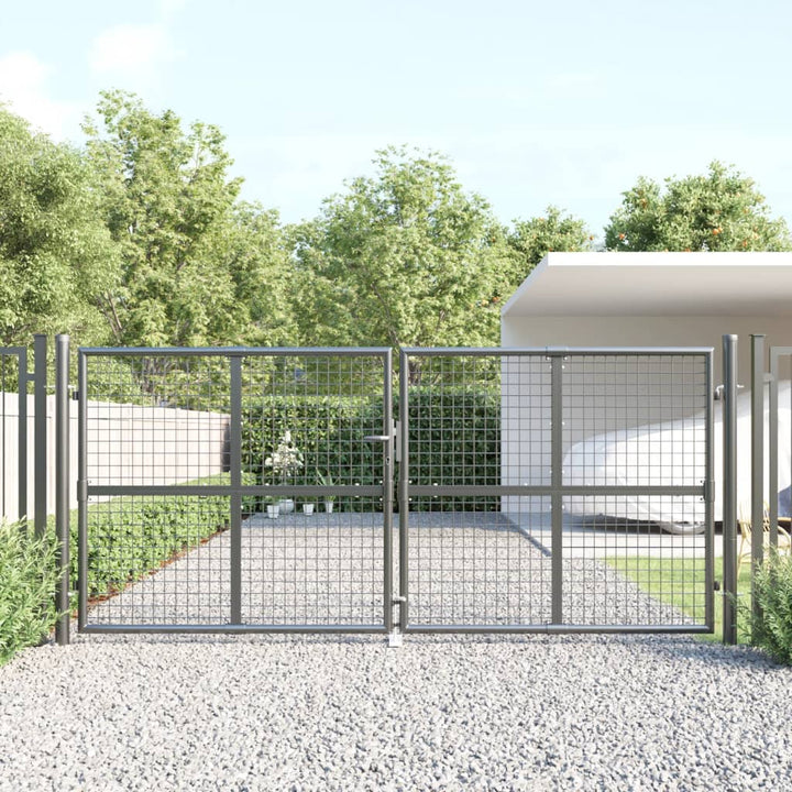 Poartă De Grădină Din Plasă Argintie 300X175 Cm Oțel Galvanizat