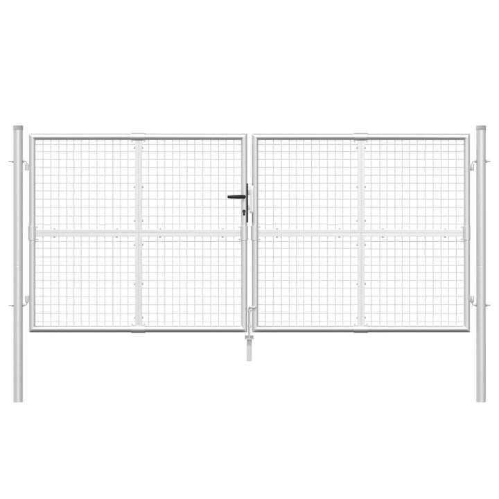 Poartă De Grădină Din Plasă Argintie 300X175 Cm Oțel Galvanizat