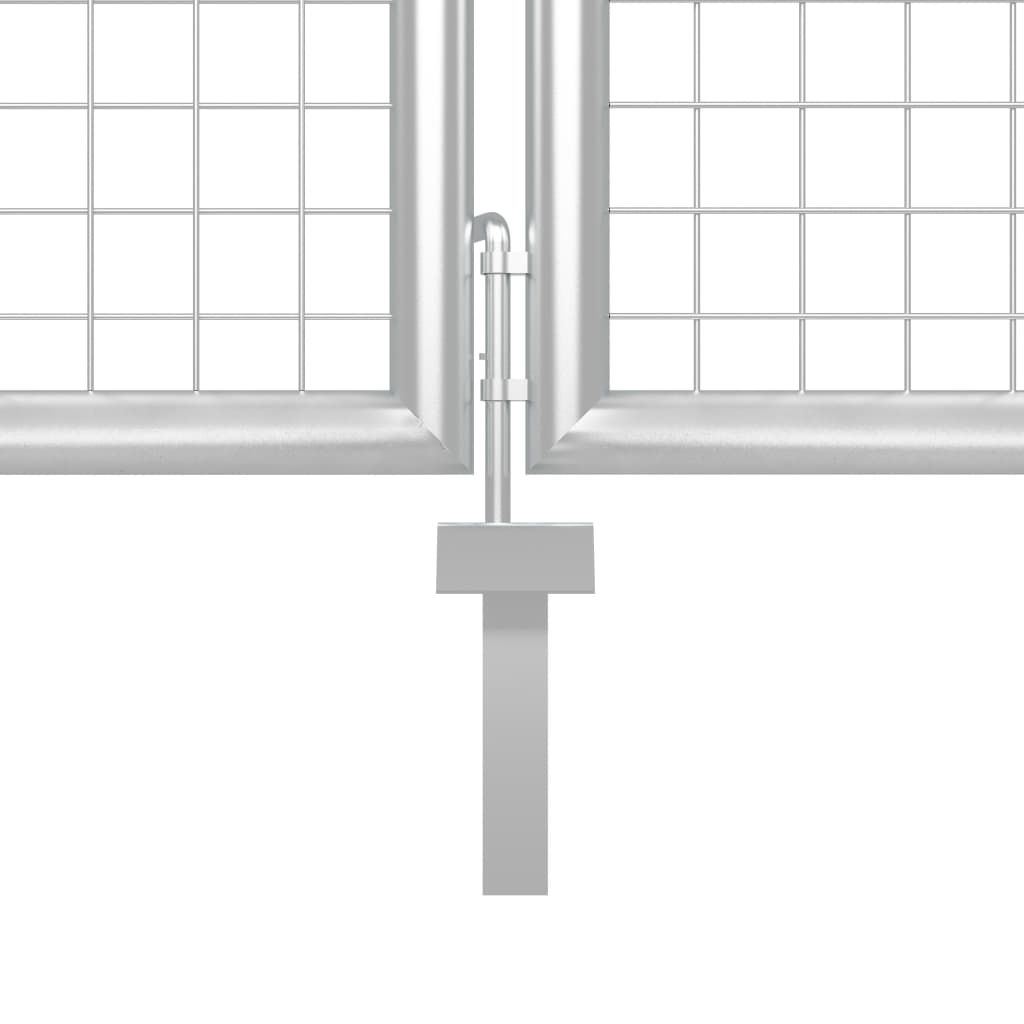 Poartă De Grădină Din Plasă Argintie 300X175 Cm Oțel Galvanizat