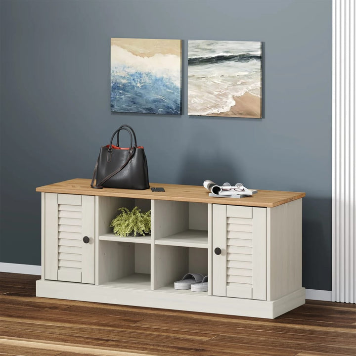 Bancă De Pantofi Vigo, , 106X35X45 Cm, Lemn Masiv De Pin