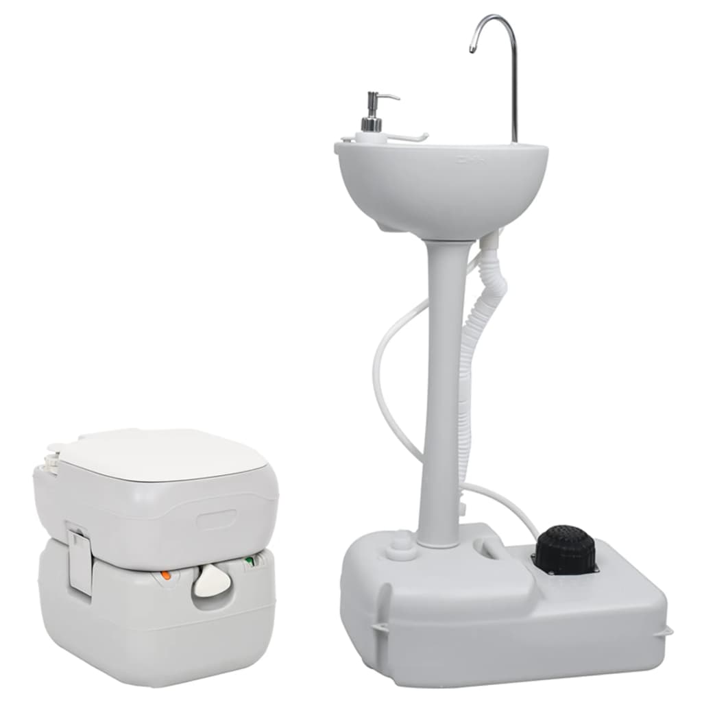 Set Portabil Cu Toaletă Și Lavoar Pentru Camping