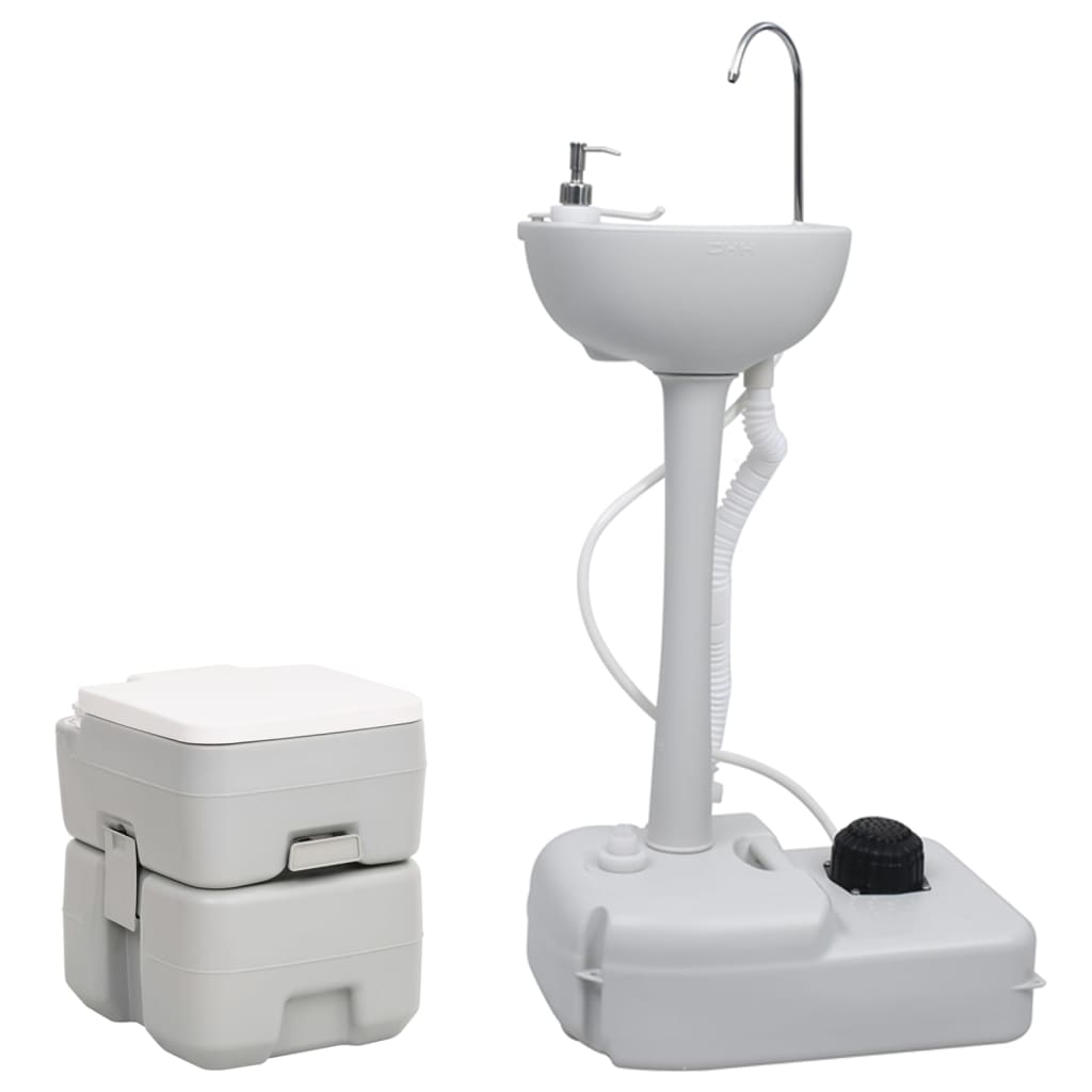 Set Portabil Cu Toaletă Și Lavoar Pentru Camping