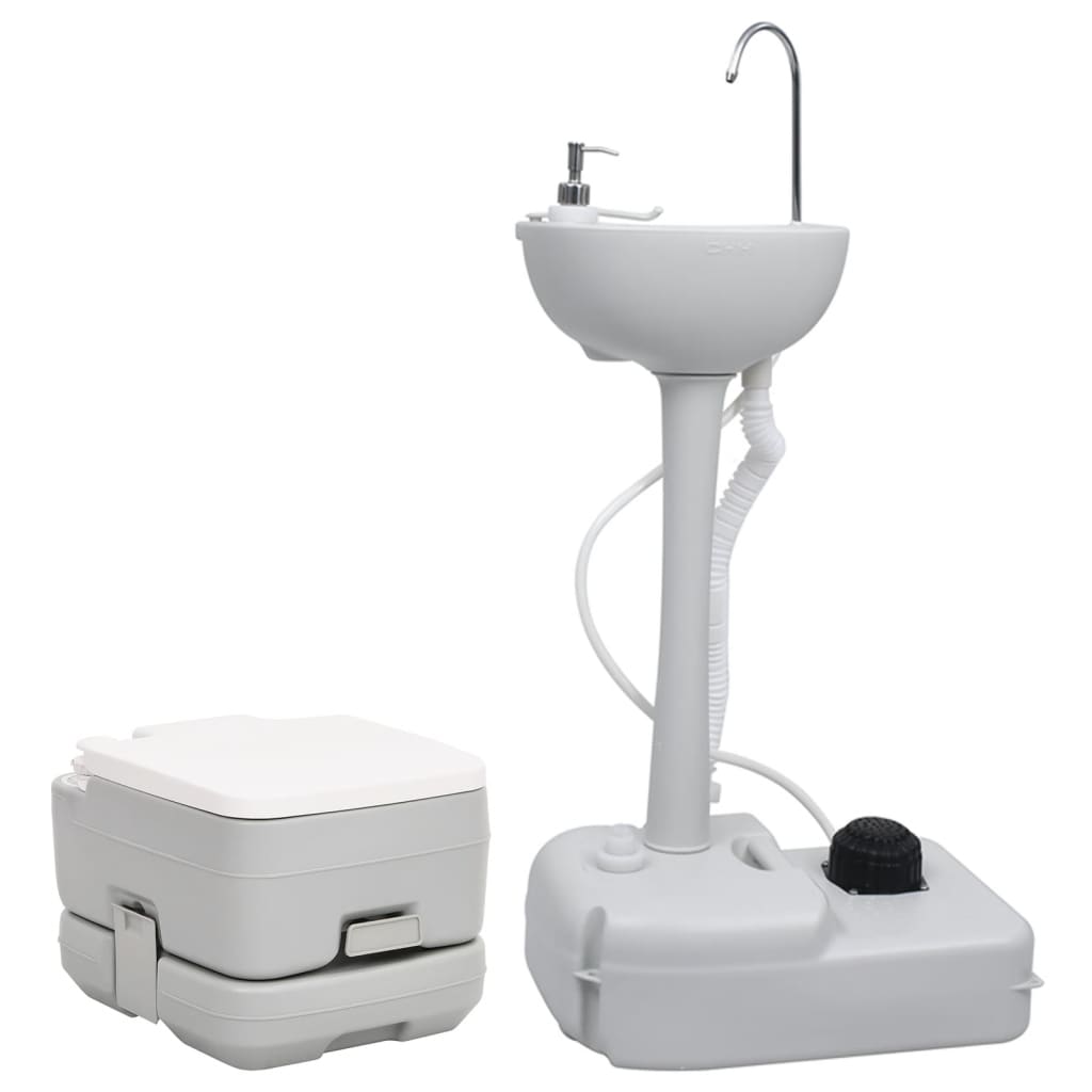 Set Portabil Cu Toaletă Și Lavoar Pentru Camping