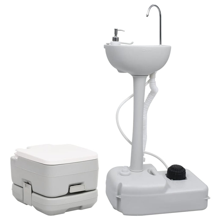 Set Portabil Cu Toaletă Și Lavoar Pentru Camping