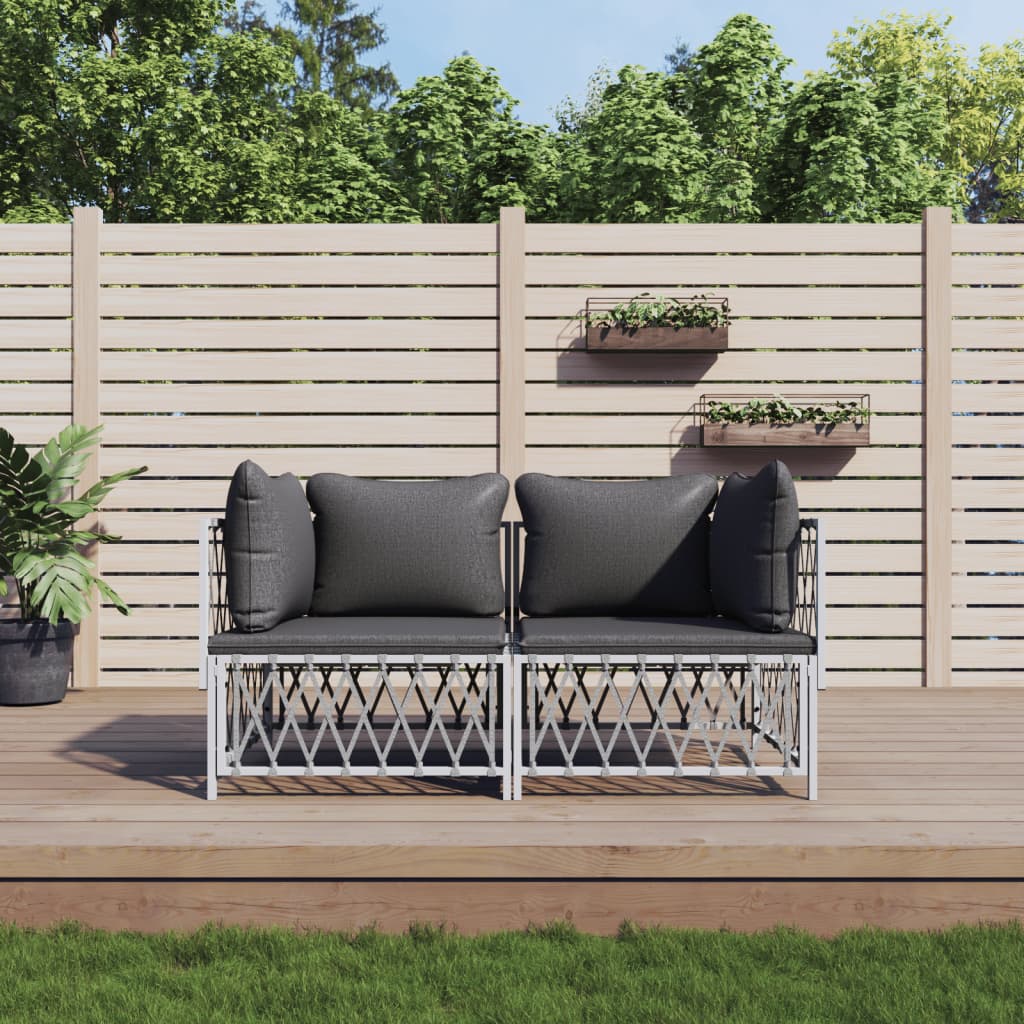 Set Mobilier De Grădină, 4 Piese, Cu Perne, , Oțel