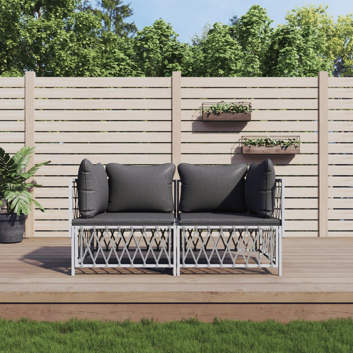 Set Mobilier De Grădină, 4 Piese, Cu Perne, , Oțel