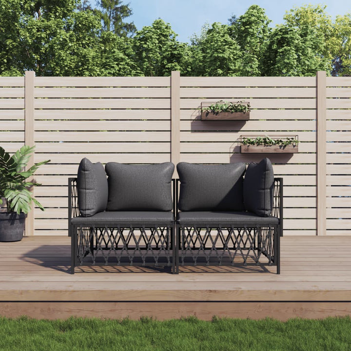 Set Mobilier De Grădină, 4 Piese, Cu Perne, , Oțel