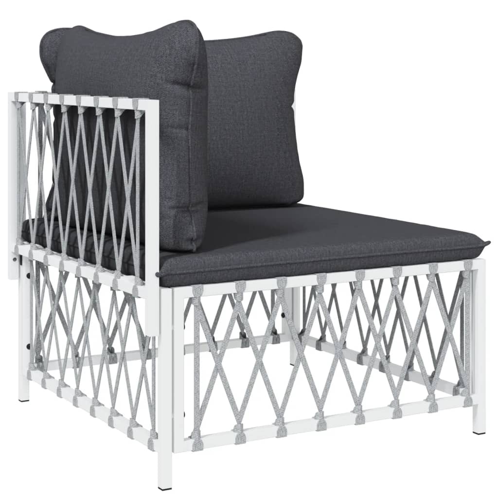 Set Mobilier De Grădină, 4 Piese, Cu Perne, , Oțel