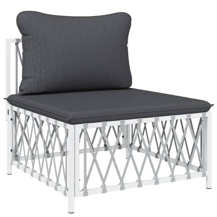Set Mobilier De Grădină, 4 Piese, Cu Perne, , Oțel