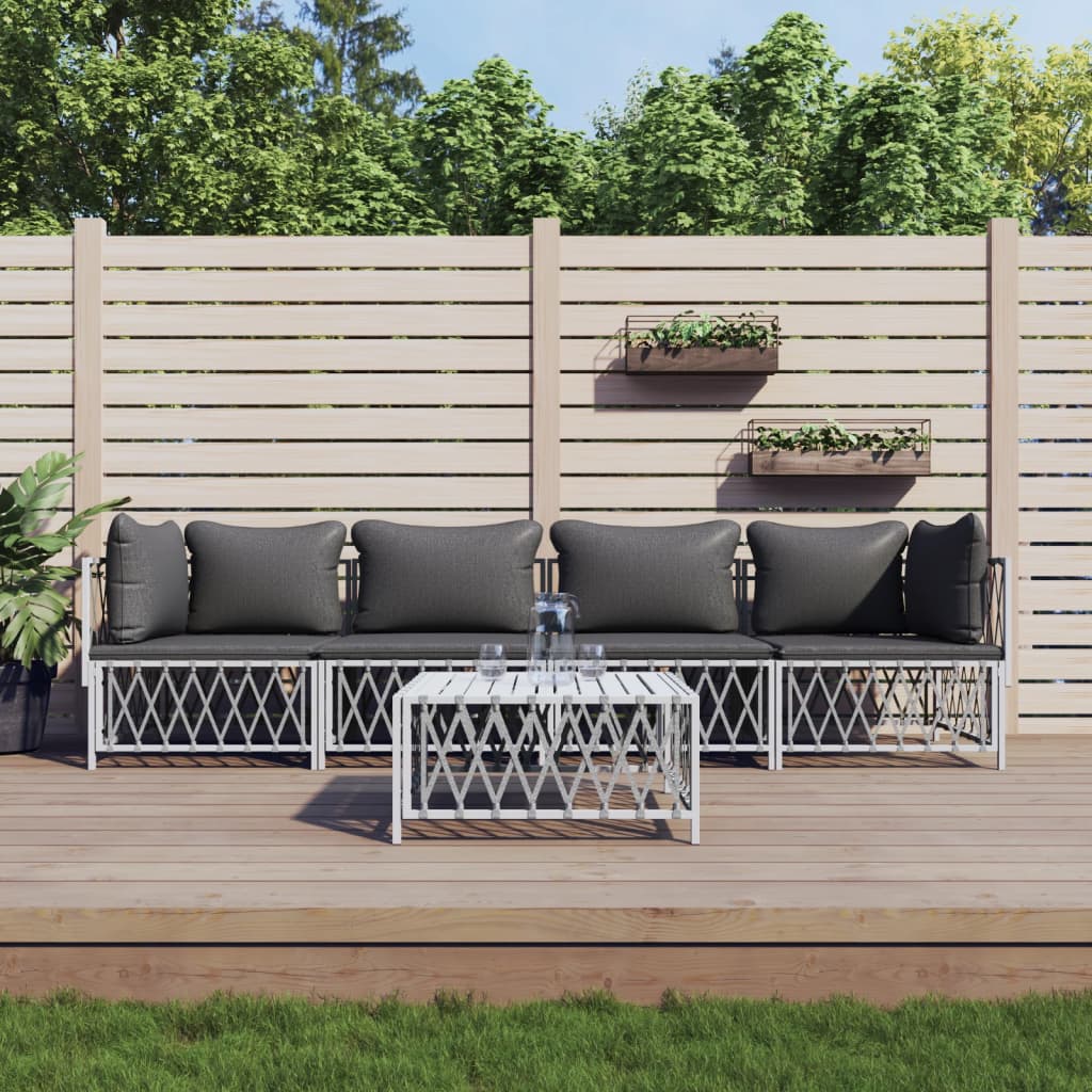 Set Mobilier De Grădină, 4 Piese, Cu Perne, , Oțel