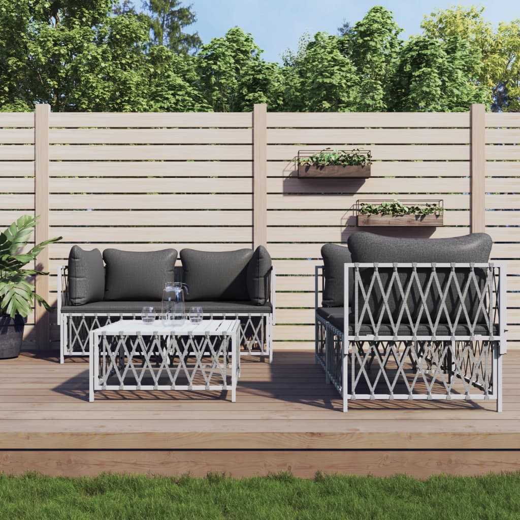 Set Mobilier De Grădină Cu Perne, 9 Piese, , Oțel