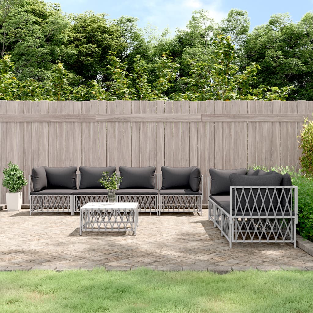 Set Mobilier De Grădină Cu Perne, 9 Piese, , Oțel