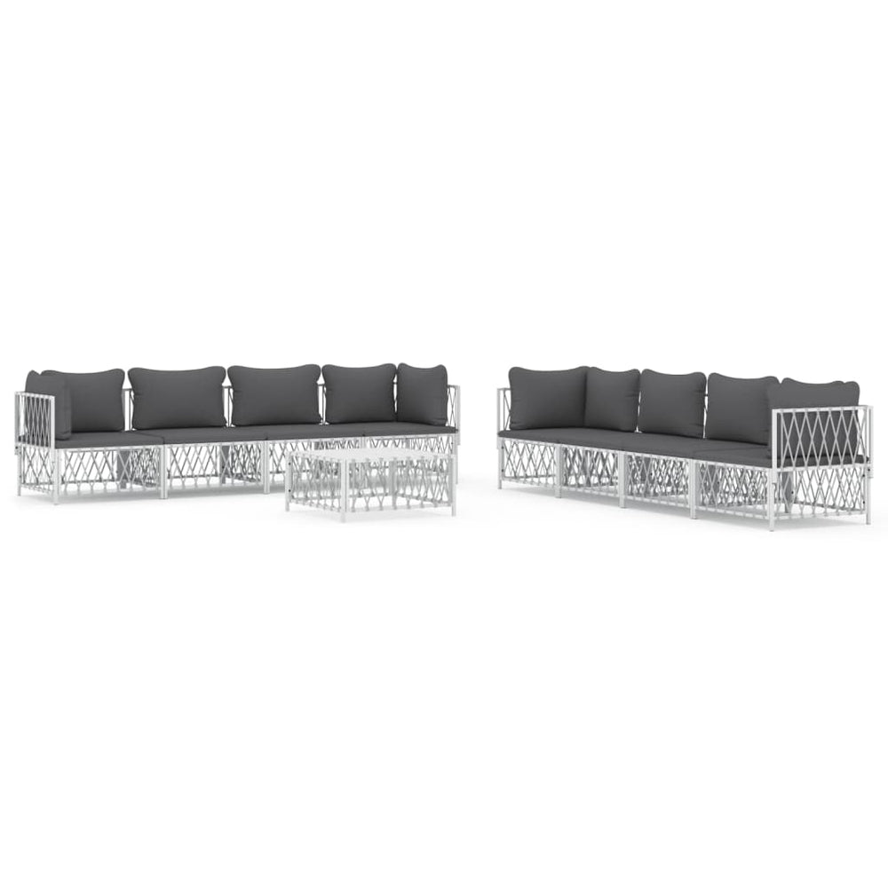 Set Mobilier De Grădină Cu Perne, 9 Piese, , Oțel