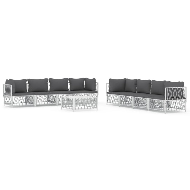 Set Mobilier De Grădină Cu Perne, 9 Piese, , Oțel