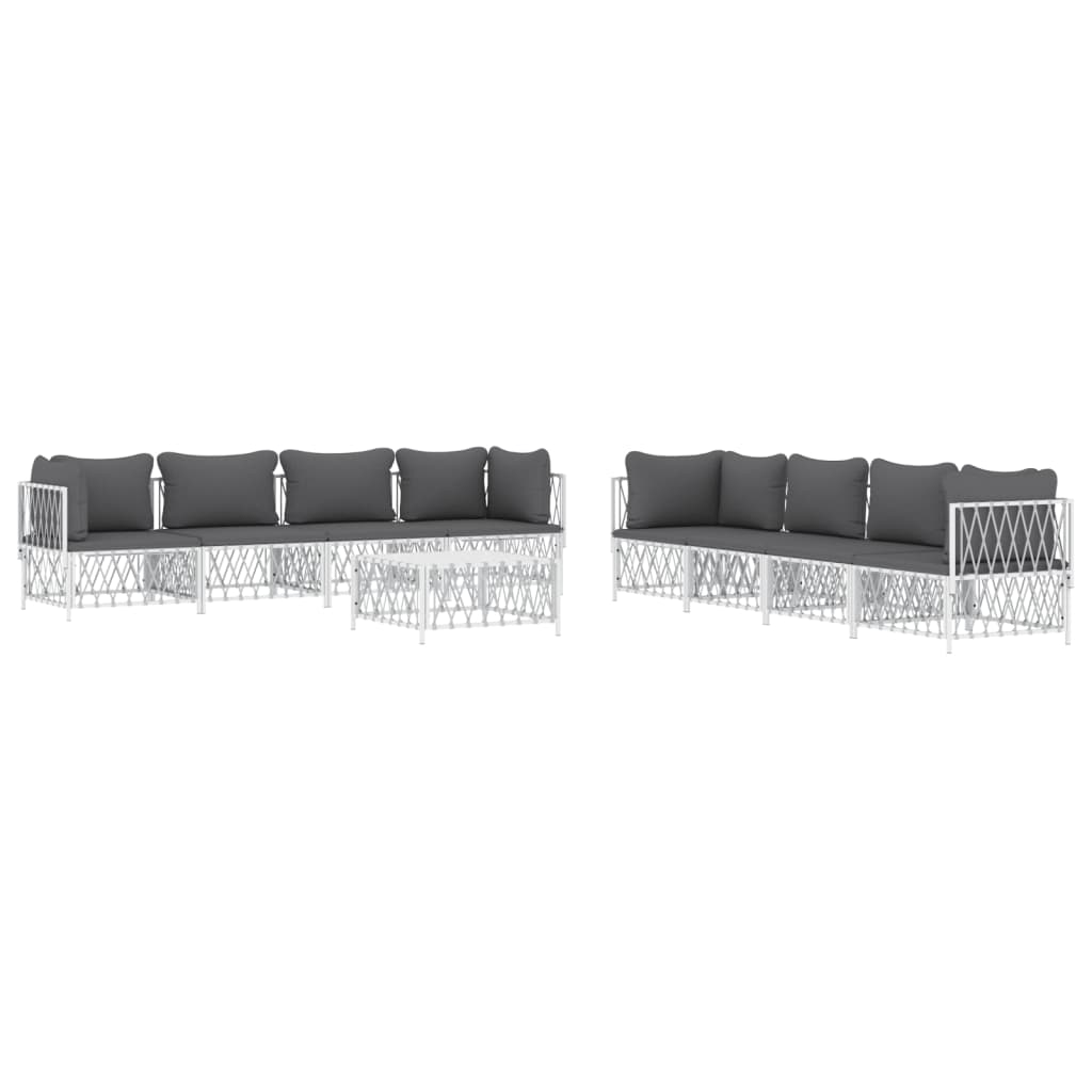 Set Mobilier De Grădină Cu Perne, 9 Piese, , Oțel