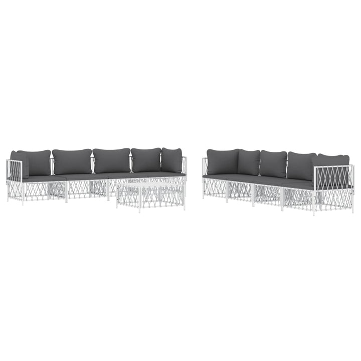 Set Mobilier De Grădină Cu Perne, 9 Piese, , Oțel