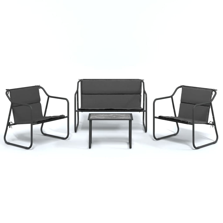 Set Mobilier De Grădină, Cu Perne, Antracit, 4 Piese, Oțel