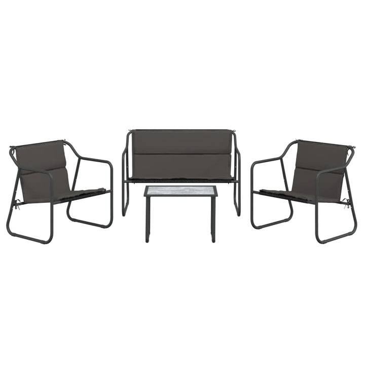 Set Mobilier De Grădină, Cu Perne, Antracit, 4 Piese, Oțel
