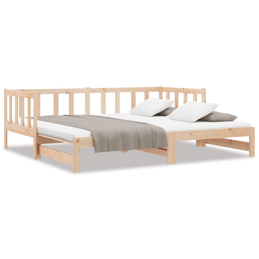 Pat De Zi Extensibil, 2X(90X200) Cm, Lemn Masiv De Pin