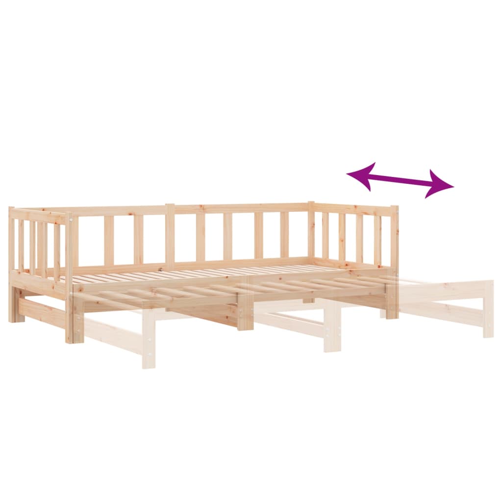 Pat De Zi Extensibil, 2X(90X200) Cm, Lemn Masiv De Pin