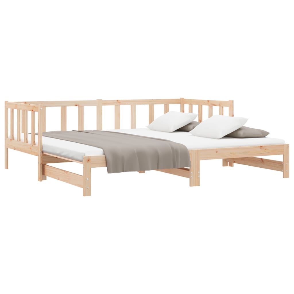 Pat De Zi Extensibil, 2X(90X200) Cm, Lemn Masiv De Pin